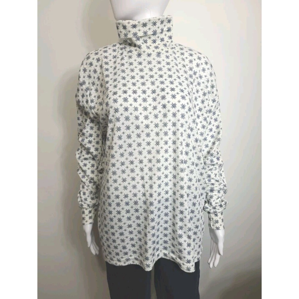 American Weekend Woman Vintage Turtleneck Size 1XL Geometric Print Long Sleeves